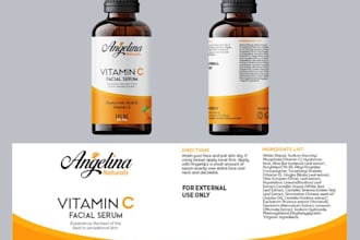 create modern cosmetic label design product label design, jar label design