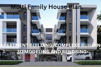 design 3d apartment building exterior rendering for multi family housing