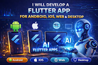 build ai flutter apps for android, ios, web and desktop