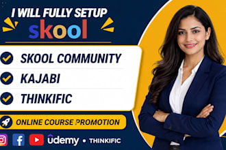 setup skool community, create online course, and manage skool