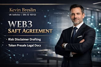 write a web3 crypto saft agreement and token presale risk disclaimer