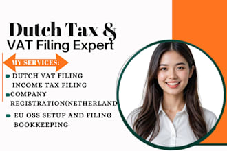 dutch tax ,vat filing income tax, company registration eu oss setup bookkeeping