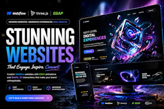 design a modern 3d animated interactive webflow website using threejs