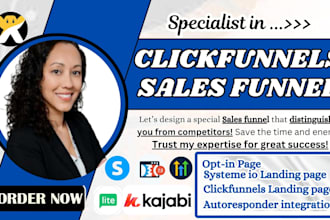 design clickfunnels sales funnel, clickfunnels landing page, website, ghl funnel
