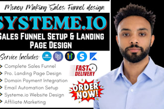 build systeme io landing page systeme io website, systeme io sales funnel expert