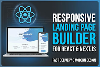 build a responsive react or next js landing page