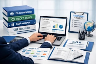 develop iso 22000, haccp, gmp, halal, brcgs, sqf documentation and sop manuals