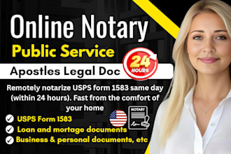 do USA online notary service, notarize legal document, usps form 1583 today