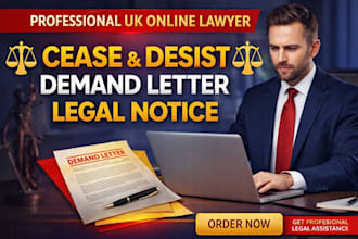 do cease and desist, demand letter legal notice as professional uk online lawyer