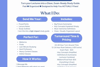turn your notes into clear, organized study guides fast
