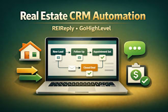 reireply crm automation, gohighlevel setup, real estate workflows