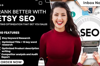 etsy listing SEO optimization etsy keyword research etsy rank and boost etsy sho