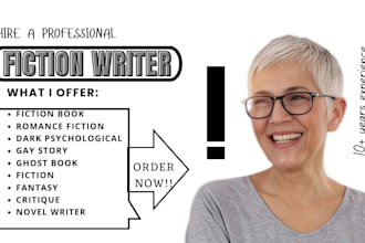 write dark original psychological fiction book or custom romance for your dream