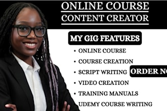 do script writing, online course content, udemy, training manual, video creation
