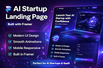 create a high converting ai startup landing page in framer with animations