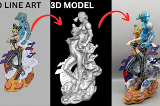 turn photo to realistic 3d model 2d picture to 3d toy image to 3d printing
