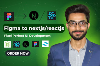 convert figma to nextjs, react, tailwindcss responsive website