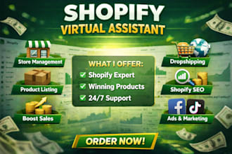 be your shopify virtual assistant shopify store manager and order fulfillment