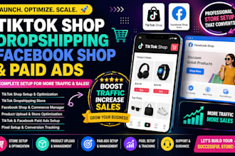 setup 30k tiktok shop, tik tok dropshipping, facebook shop and paid ads