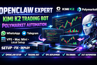 setup openclaw kimi k2 5 trading bot polymarket whatsapp telegram vps mac mini