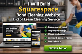 build squarespace cleaning agency website end of lease cleaner service website