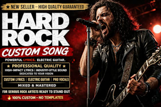 write a hard rock song with electric guitar for a male rock singer