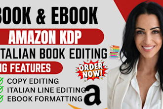 italian amazon kdp book editing, novel editing, book proofreading for KDP