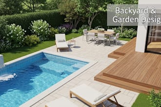 design a stunning garden ,front yard, backyard, and patio