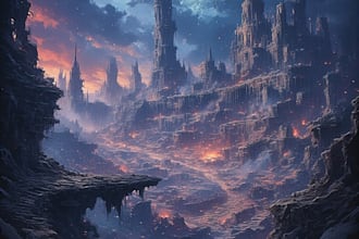 draw fantasy, post apocalyptic, background or concept art