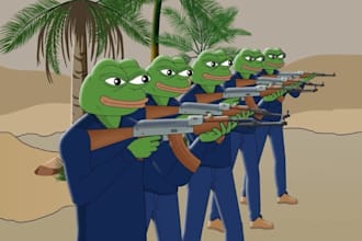 design crypto meme art, pepe flog art, meme coin art, nft artwork