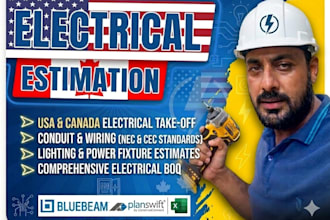 provide professional electrical cost estimation and material takeoff