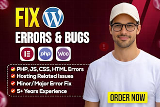 fix wordpress issues, wordpress bug fix, wordpress errors, woocommerce fix