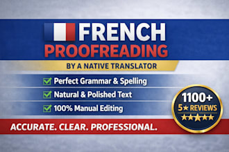 professionally proofread and edit your french text manually