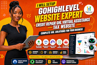 setup gohighlevel website expert credit repair ghl virtual assitance tax website