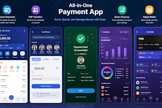 develop an online payment app, p2p money transfer app, fintech app, wallet app