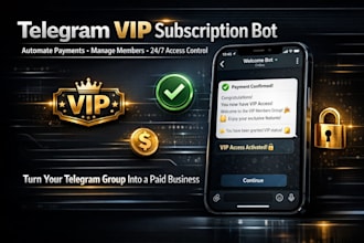 create a telegram VIP subscription bot with payment and user automation