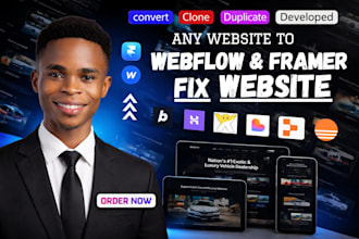 develop clone convert hostinger, replit, durable, lovable to webflow fix framer