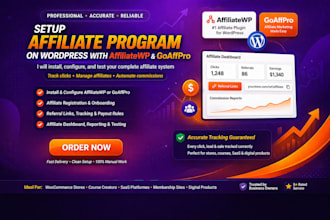 setup wordpress affiliate program using affiliatewp, awin, or firstpromoter
