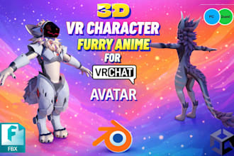 create unique vrchat avatar anime furry character model
