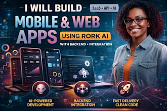 build saas mobile or web app with backend, api and ai integration, using rork ai