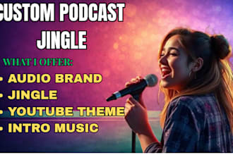 custom youtube podcast jingle and intro music audio brand  song for your spotify