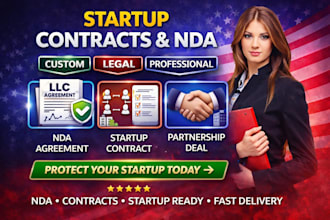 write contracts, nda agreement, legal documents for startups