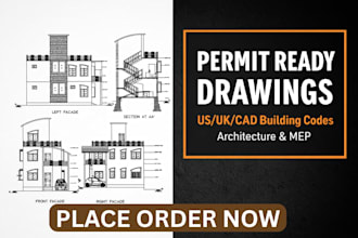 draft architectural, mep and construction permit drawings in autocad