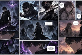 create webtoon panels, manga panels and comic storyboard illustrations