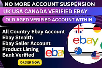 do ebay account creation, complete verified ebay store setup ebay bank