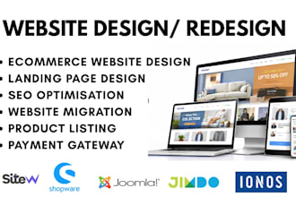 build jimdo ionos zyro sitew website design redesign ionos landing page design