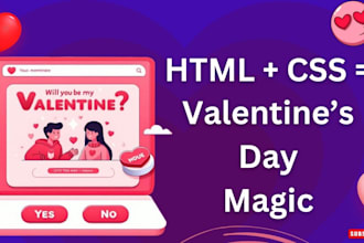 create a romantic will you be my valentine surprise website