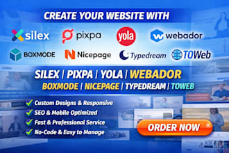create website using silex pixpa yola webador boxmode nicepage typedream toweb