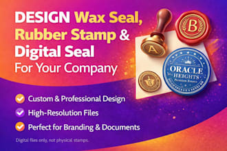 design digital seal, rubber stamp, logo in any shape