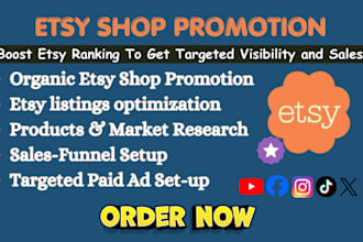 etsy seo, etsy promotion, etsy optimization, etsy organic traffic and sales
